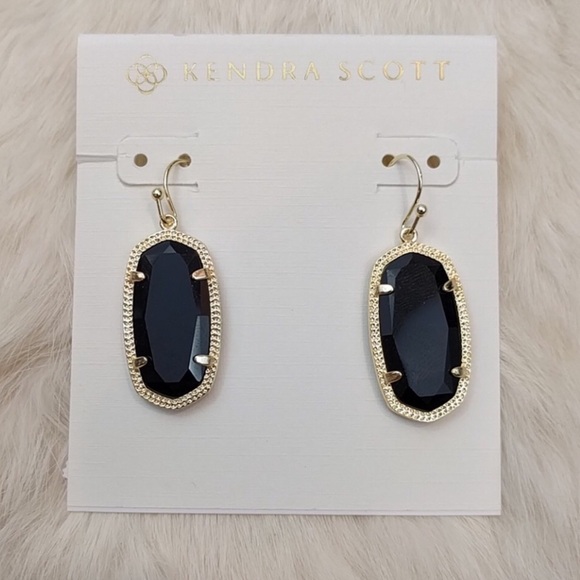 KENDRA SCOTT • Gold Dani Black Onyx Drop Earrings - Picture 3 of 3